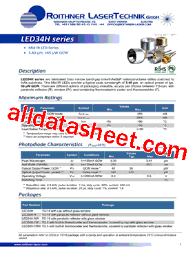 LED34H-R Datasheet PDF - Roithner LaserTechnik GmbH