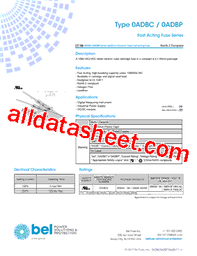0ADBC0200-BE Datasheet PDF - Bel Fuse Inc.