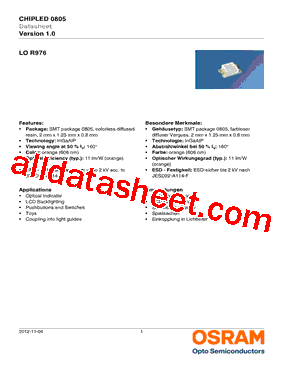LO-R976 Datasheet PDF - OSRAM GmbH