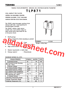 TLP871 Datasheet PDF - Toshiba Semiconductor