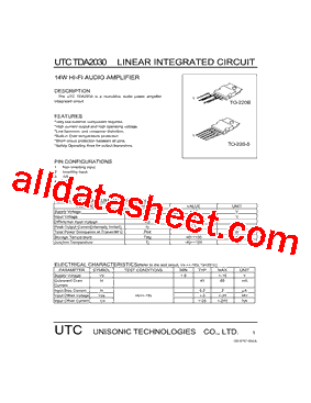 UTCTDA2030 Datasheet PDF - Unisonic Technologies