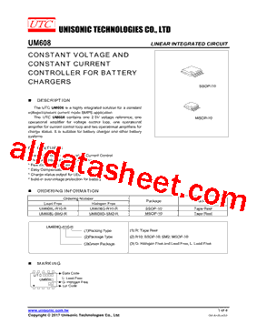 UM608L-R10-R Datasheet PDF - Unisonic Technologies