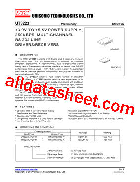 UT3223L-R20-R Datasheet PDF - Unisonic Technologies