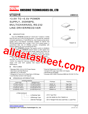 UT3221L-R16-R Datasheet PDF - Unisonic Technologies
