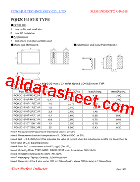 PQH201610T-R47-R Datasheet PDF - FENGJUI TECHNOLOGY CO., LTD.