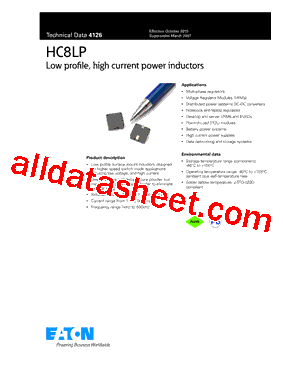HC8LP-R39-R Datasheet PDF - Eaton All Rights Reserved.