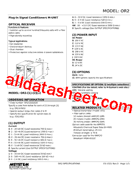 OR2-D-R Datasheet PDF - M-System Co.,Ltd.