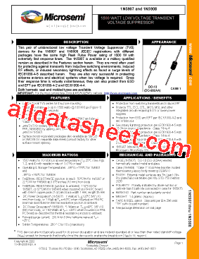 1N5908 Datasheet PDF - Microsemi Corporation