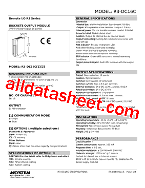 R3-DC16CS/CE Datasheet PDF - M-System Co.,Ltd.