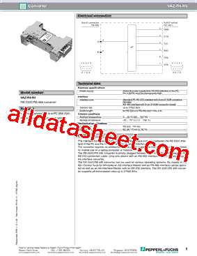 VAZ-R4-R2 Datasheet PDF - Pepperl+Fuchs Inc.