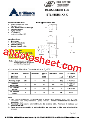 BTL-51DRC-R3-R Datasheet PDF - DB Lectro Inc