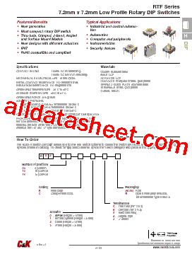 RTF-16-R1J-R Datasheet PDF - C&K Components