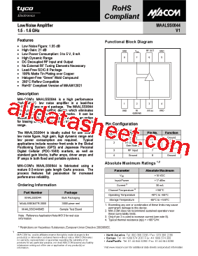 MAALSS0044 Datasheet PDF - Tyco Electronics