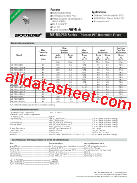 MF-RX250-2 Datasheet PDF - Bourns Electronic Solutions