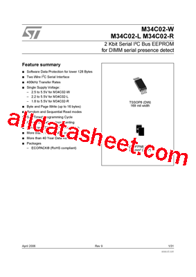 M34C02-RMB1P Datasheet PDF - STMicroelectronics