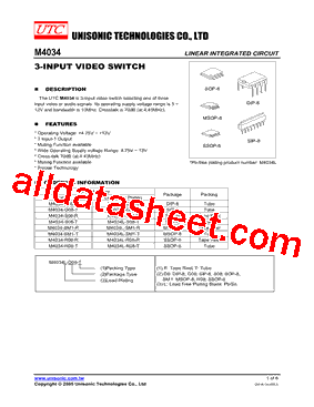 M4034-R08-R Datasheet PDF - Unisonic Technologies