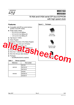 M95080-R Datasheet PDF - STMicroelectronics