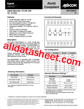 MAATSS0021SMB Datasheet PDF - Tyco Electronics