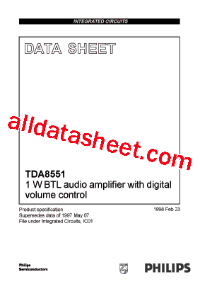 TDA8551 Datasheet PDF - NXP Semiconductors