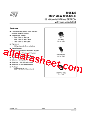 M95128-RMB6G/P Datasheet PDF - STMicroelectronics