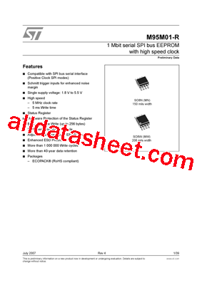 M95M01-R Datasheet PDF - STMicroelectronics