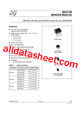 M24C64-R Datasheet PDF - STMicroelectronics