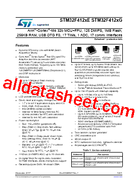 STM32F412RGU3PTR Datasheet PDF - STMicroelectronics