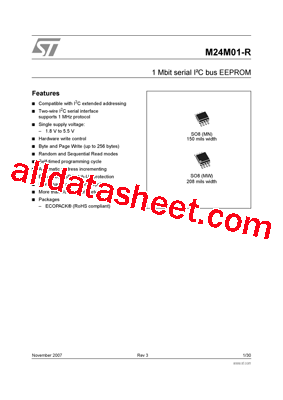 M24M01-RMW6TG Datasheet PDF - STMicroelectronics