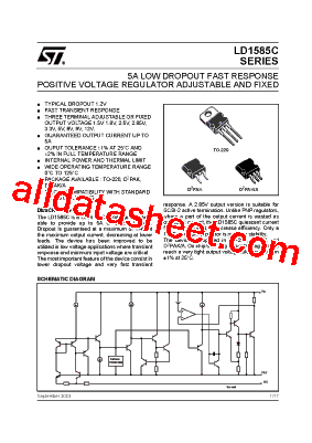 LD1585CD2T50 Datasheet PDF - STMicroelectronics