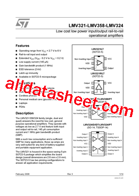 LMV324ID Datasheet PDF - STMicroelectronics