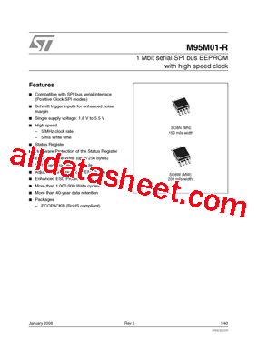 M95M01-RMW6TP Datasheet PDF - STMicroelectronics