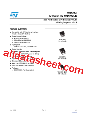 M95256-RMW3T/A Datasheet PDF - STMicroelectronics