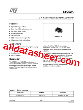 STCS2ASPR Datasheet PDF - STMicroelectronics