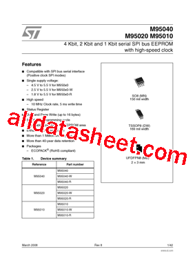 M95020-R Datasheet PDF - STMicroelectronics