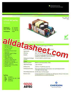 LPS50-M Datasheet PDF - Emerson Network Power