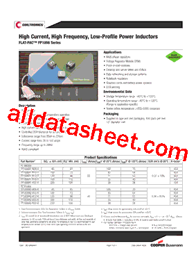 FP1006R2-R08-R Datasheet PDF - Cooper Bussmann, Inc.