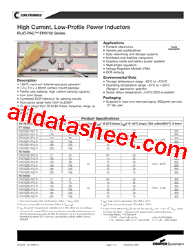 FP0705R3-R15-R Datasheet PDF - Cooper Bussmann, Inc.