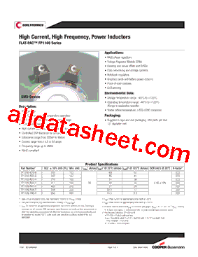 FP1109-R23-R Datasheet PDF - Cooper Bussmann, Inc.