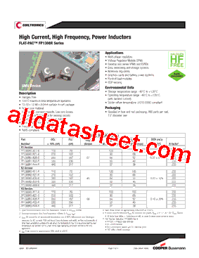 FP1308R2-R32-R Datasheet PDF - Cooper Bussmann, Inc.