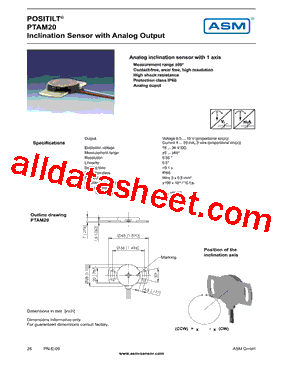 PTAM20 Datasheet PDF - ASM GmbH