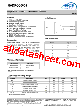 MADRCC0005 Datasheet PDF - M/A-COM Technology Solutions, Inc.