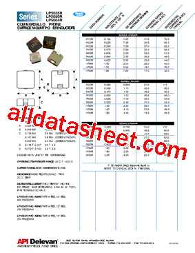 LP5064R-R33M Datasheet PDF - API Delevan