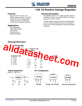SS8026T21TR Datasheet PDF - Silicon Standard Corp.