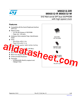 M95512-RMB6TG/K Datasheet PDF - STMicroelectronics