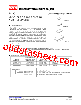 75185-R20-R Datasheet PDF - Unisonic Technologies