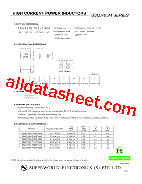 SSL0705M-R15MF-R46 Datasheet PDF - Superworld Electronics