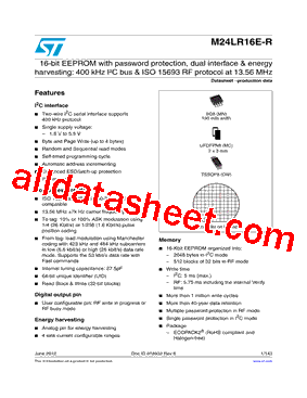 M24LR16E-R Datasheet PDF - STMicroelectronics