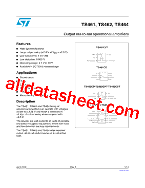 TS461CLT Datasheet PDF - STMicroelectronics
