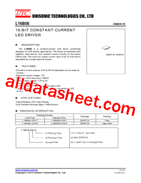 L16B06L-R24-R Datasheet PDF - Unisonic Technologies