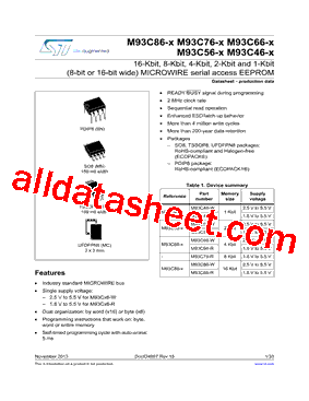 M93C46-R Datasheet PDF - STMicroelectronics